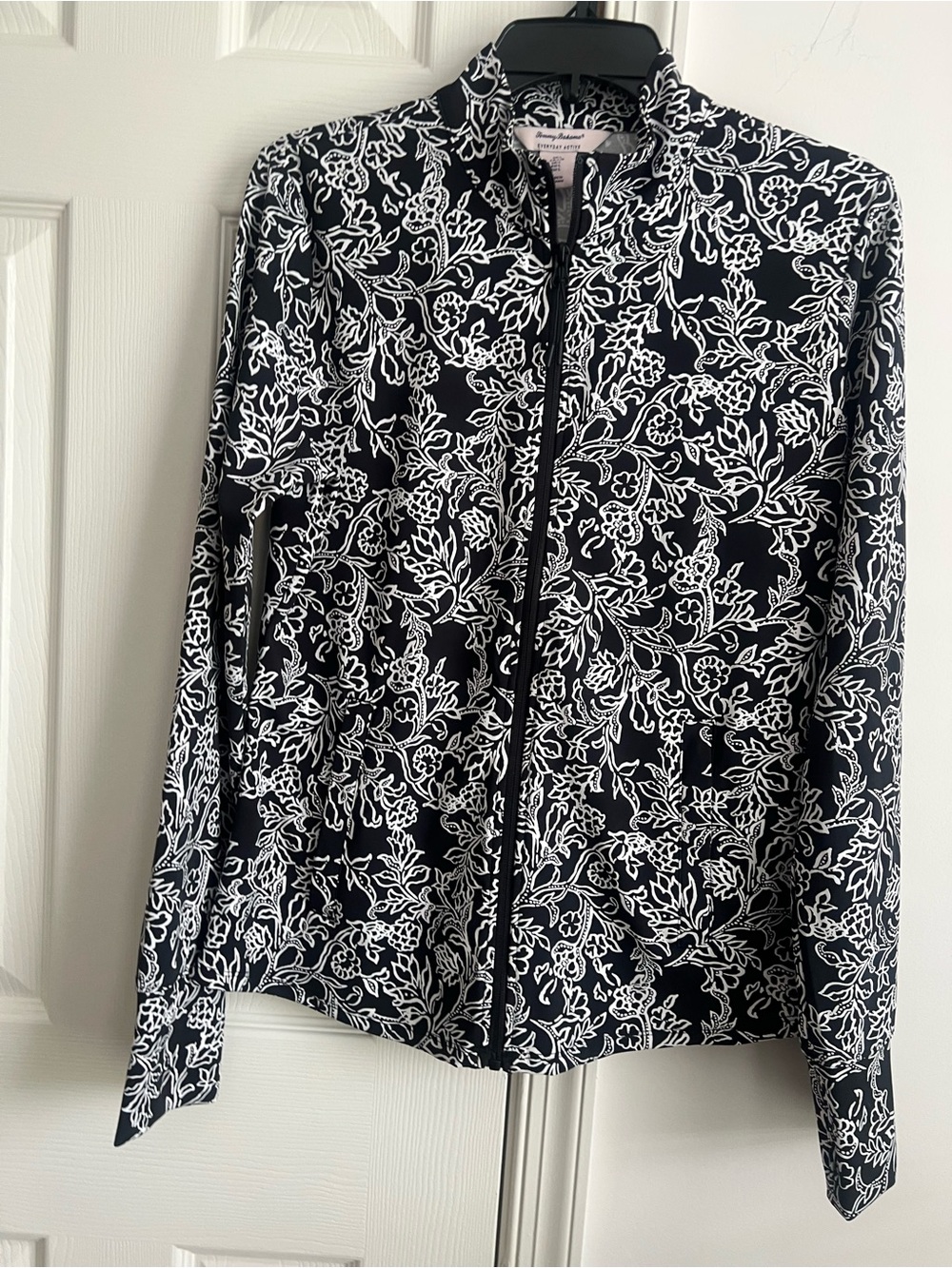 Tommy Bahama Black Jacket with White Floral Print L
